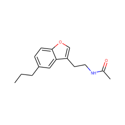 CCCc1ccc2occ(CCNC(C)=O)c2c1 ZINC000013781788