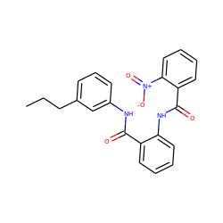 CCCc1cccc(NC(=O)c2ccccc2NC(=O)c2ccccc2[N+](=O)[O-])c1 ZINC001772615630