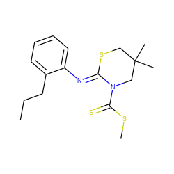 CCCc1ccccc1/N=C1\SCC(C)(C)CN1C(=S)SC ZINC000028948353