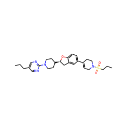 CCCc1cnc(N2CCC([C@@H]3Cc4cc(C5=CCN(S(=O)(=O)CCC)CC5)ccc4O3)CC2)nc1 ZINC000169337173