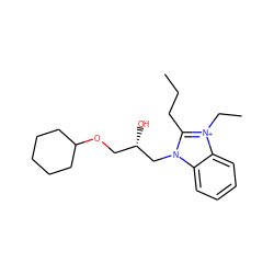 CCCc1n(C[C@@H](O)COC2CCCCC2)c2ccccc2[n+]1CC ZINC000013572221