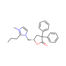 CCCc1n(C[C@@H]2CC(c3ccccc3)(c3ccccc3)C(=O)O2)cc[n+]1C ZINC000013651152