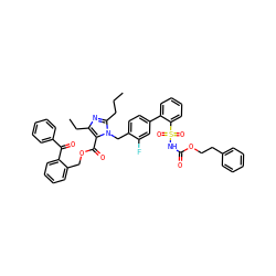 CCCc1nc(CC)c(C(=O)OCc2ccccc2C(=O)c2ccccc2)n1Cc1ccc(-c2ccccc2S(=O)(=O)NC(=O)OCCc2ccccc2)cc1F ZINC000095541816