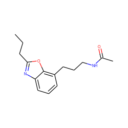 CCCc1nc2cccc(CCCNC(C)=O)c2o1 ZINC000027213129