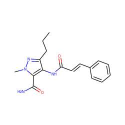 CCCc1nn(C)c(C(N)=O)c1NC(=O)/C=C/c1ccccc1 ZINC000299866014