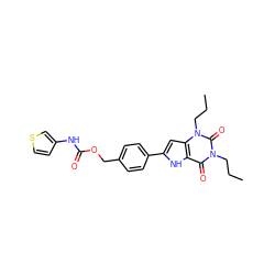 CCCn1c(=O)c2[nH]c(-c3ccc(COC(=O)Nc4ccsc4)cc3)cc2n(CCC)c1=O ZINC000040395248