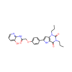 CCCn1c(=O)c2[nH]c(-c3ccc(OCC(=O)Nc4ncccc4O)cc3)cc2n(CCC)c1=O ZINC000013678914