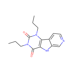 CCCn1c(=O)c2[nH]c3cnccc3c2n(CCC)c1=O ZINC000042924130