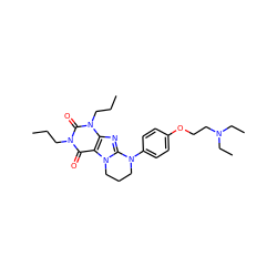 CCCn1c(=O)c2c(nc3n2CCCN3c2ccc(OCCN(CC)CC)cc2)n(CCC)c1=O ZINC000653840593