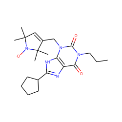 CCCn1c(=O)c2nc(C3CCCC3)[nH]c2n(CC2=CC(C)(C)N([O])C2(C)C)c1=O ZINC000101485410