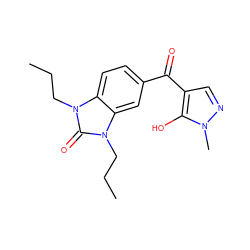 CCCn1c(=O)n(CCC)c2cc(C(=O)c3cnn(C)c3O)ccc21 ZINC000299869523