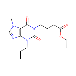 CCCn1c(=O)n(CCCC(=O)OCC)c(=O)c2c1ncn2C ZINC000013745135