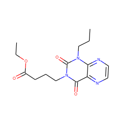 CCCn1c(=O)n(CCCC(=O)OCC)c(=O)c2nccnc21 ZINC000013745141