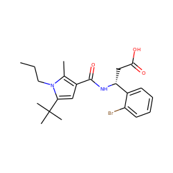 CCCn1c(C(C)(C)C)cc(C(=O)N[C@H](CC(=O)O)c2ccccc2Br)c1C ZINC000299857278