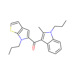 CCCn1c(C)c(C(=O)c2cc3ccsc3n2CCC)c2ccccc21 ZINC000169311175