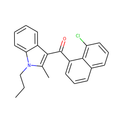 CCCn1c(C)c(C(=O)c2cccc3cccc(Cl)c23)c2ccccc21 ZINC000095560554