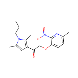 CCCn1c(C)cc(C(=O)COc2ccc(C)nc2[N+](=O)[O-])c1C ZINC000008684995