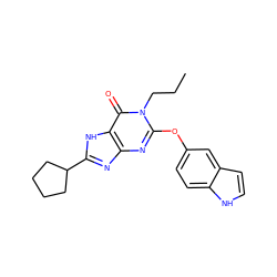 CCCn1c(Oc2ccc3[nH]ccc3c2)nc2nc(C3CCCC3)[nH]c2c1=O ZINC000117373749