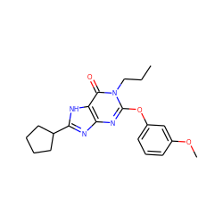 CCCn1c(Oc2cccc(OC)c2)nc2nc(C3CCCC3)[nH]c2c1=O ZINC000117366009