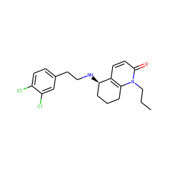 CCCn1c2c(ccc1=O)[C@H](NCCc1ccc(Cl)c(Cl)c1)CCC2 ZINC000013743279