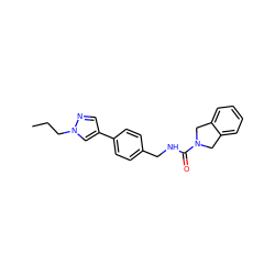 CCCn1cc(-c2ccc(CNC(=O)N3Cc4ccccc4C3)cc2)cn1 ZINC000166609805