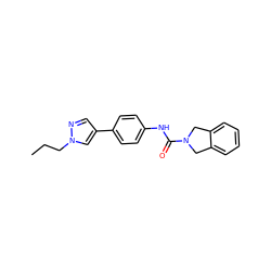 CCCn1cc(-c2ccc(NC(=O)N3Cc4ccccc4C3)cc2)cn1 ZINC000167501518