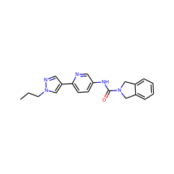 CCCn1cc(-c2ccc(NC(=O)N3Cc4ccccc4C3)cn2)cn1 ZINC000166863805