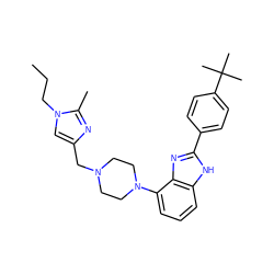 CCCn1cc(CN2CCN(c3cccc4[nH]c(-c5ccc(C(C)(C)C)cc5)nc34)CC2)nc1C ZINC000035974353