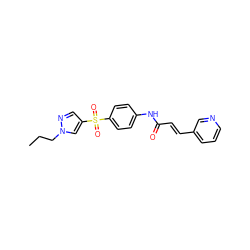 CCCn1cc(S(=O)(=O)c2ccc(NC(=O)/C=C/c3cccnc3)cc2)cn1 ZINC000142929261