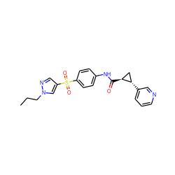 CCCn1cc(S(=O)(=O)c2ccc(NC(=O)[C@H]3C[C@@H]3c3cccnc3)cc2)cn1 ZINC000103241077