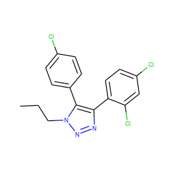 CCCn1nnc(-c2ccc(Cl)cc2Cl)c1-c1ccc(Cl)cc1 ZINC000103208839