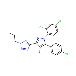 CCCn1nnc(-c2nn(-c3ccc(Cl)cc3Cl)c(-c3ccc(Cl)cc3)c2C)n1 ZINC000029124665