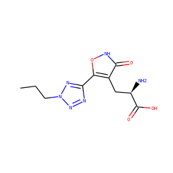 CCCn1nnc(-c2o[nH]c(=O)c2C[C@@H](N)C(=O)O)n1 ZINC000013643791