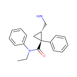 CCN(C(=O)[C@@]1(c2ccccc2)C[C@@H]1CN)c1ccccc1 ZINC000029128246