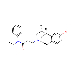 CCN(C(=O)CCN1C[C@H](C)[C@@]2(C)C[C@H]1Cc1ccc(O)cc12)c1ccccc1 ZINC000101365324