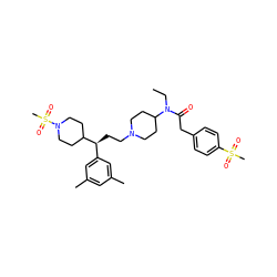 CCN(C(=O)Cc1ccc(S(C)(=O)=O)cc1)C1CCN(CC[C@@H](c2cc(C)cc(C)c2)C2CCN(S(C)(=O)=O)CC2)CC1 ZINC000073291900