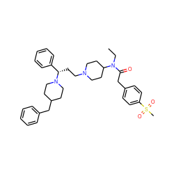 CCN(C(=O)Cc1ccc(S(C)(=O)=O)cc1)C1CCN(CC[C@@H](c2ccccc2)N2CCC(Cc3ccccc3)CC2)CC1 ZINC000073279983