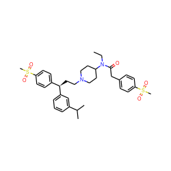 CCN(C(=O)Cc1ccc(S(C)(=O)=O)cc1)C1CCN(CC[C@H](c2ccc(S(C)(=O)=O)cc2)c2cccc(C(C)C)c2)CC1 ZINC000038157771