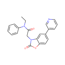 CCN(C(=O)Cn1c(=O)oc2ccc(-c3cccnc3)cc21)c1ccccc1 ZINC000096939242