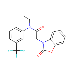 CCN(C(=O)Cn1c(=O)oc2ccccc21)c1cccc(C(F)(F)F)c1 ZINC000003662068