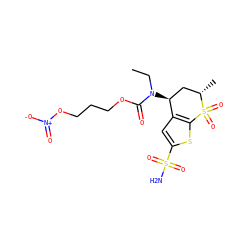 CCN(C(=O)OCCCO[N+](=O)[O-])[C@H]1C[C@H](C)S(=O)(=O)c2sc(S(N)(=O)=O)cc21 ZINC000045319137