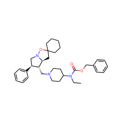 CCN(C(=O)OCc1ccccc1)C1CCN(C[C@@H]2[C@@H](c3ccccc3)CN3OC4(CCCCC4)C[C@@H]23)CC1 ZINC000027741015