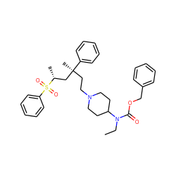 CCN(C(=O)OCc1ccccc1)C1CCN(CC[C@@](C)(C[C@@H](C)S(=O)(=O)c2ccccc2)c2ccccc2)CC1 ZINC000027107745