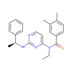 CCN(C(=O)c1ccc(C)c(C)c1)c1ccnc(N[C@@H](C)c2ccccc2)n1 ZINC000049113401