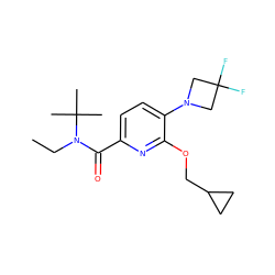 CCN(C(=O)c1ccc(N2CC(F)(F)C2)c(OCC2CC2)n1)C(C)(C)C ZINC000146302030