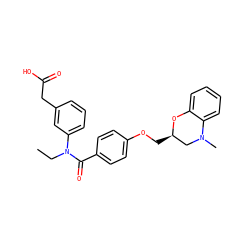 CCN(C(=O)c1ccc(OC[C@@H]2CN(C)c3ccccc3O2)cc1)c1cccc(CC(=O)O)c1 ZINC000072114823