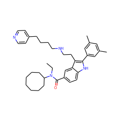 CCN(C(=O)c1ccc2[nH]c(-c3cc(C)cc(C)c3)c(CCNCCCCc3ccncc3)c2c1)C1CCCCCCC1 ZINC000029411714