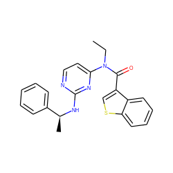 CCN(C(=O)c1csc2ccccc12)c1ccnc(N[C@@H](C)c2ccccc2)n1 ZINC000049070676