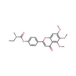 CCN(C)C(=O)Oc1ccc(-c2cc(=O)c3c(OC)c(OC)c(OC)cc3o2)cc1 ZINC000205735619