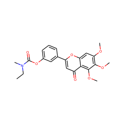 CCN(C)C(=O)Oc1cccc(-c2cc(=O)c3c(OC)c(OC)c(OC)cc3o2)c1 ZINC000299859197